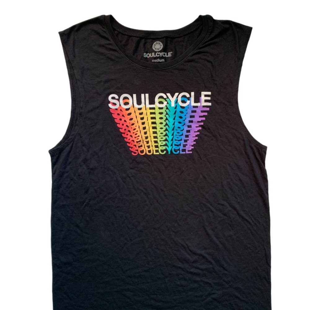 SoulCycle Black Men/Unisex Tank Top: Size Medium: With Pride Rainbow: Never worn